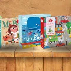 Różne rodzaje puzzli: bajkowa wróżka, zwierzątka domowe, morskie stworzenia, miasto, zagrożone gatunki.