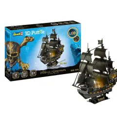 Zbuduj swój własny statek piracki "Black Pearl" z puzzli 3D! Zestaw zawiera 293 elementy i świecące diody LED.