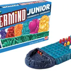 Mastermind Junior: gra zasady dla młodych strategów. Kolorowe zwierzątka i pionki czekają na odkrycie sekretnego kodu.