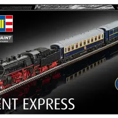 Model pociągu do sklejania Orient Express od Revell. Zestaw zawiera lokomotywę i wagony.