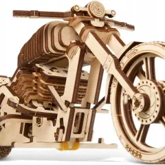 Drewniany motocykl z detalami, jak prawdziwy. Zbuduj własne auto z drewna i poczuj się jak mechanik!