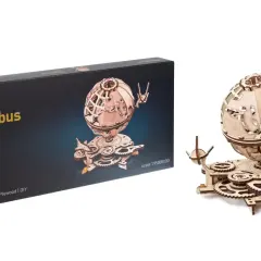 Drewniany puzzle 3d globus, model mechaniczny do samodzielnego złożenia. Zestaw zawiera 184 elementy.