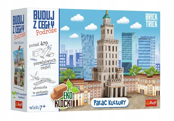 Zestaw do budowy Pałacu Kultury z prawdziwych cegieł, czyli ekscytujący trefl brick trick dla małych architektów.