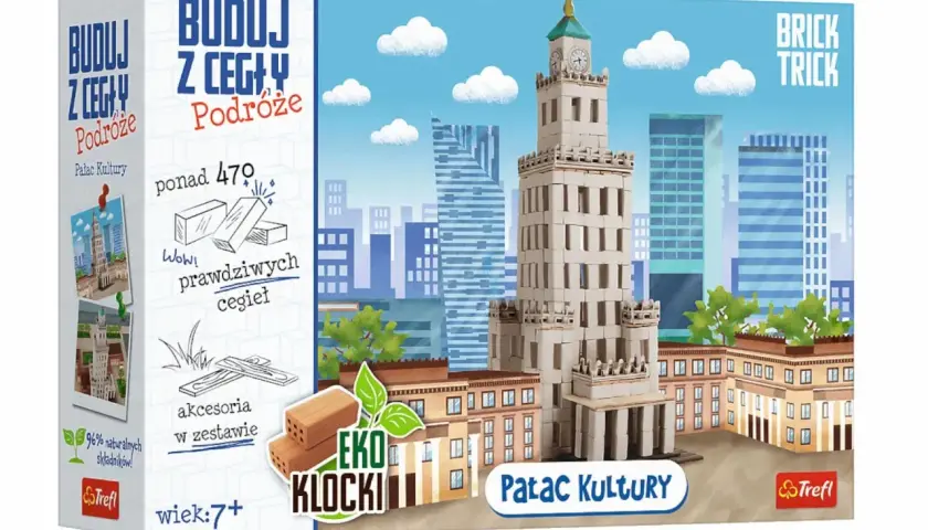 Zestaw do budowy Pałacu Kultury z prawdziwych cegieł, czyli ekscytujący trefl brick trick dla małych architektów.
