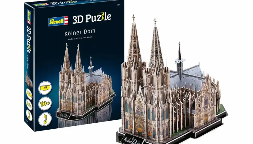Model 3D Kölner Dom, wspaniały puzzle architektura, który pozwala odtworzyć słynną katedrę.