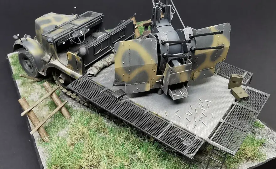 Flakvierling 38 w modelarstwie - budowa i malowanie modelu