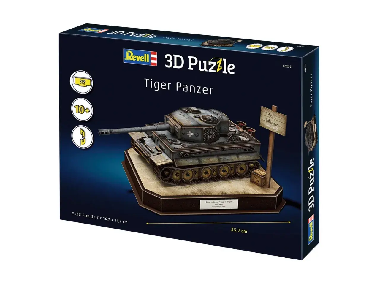 Zbuduj własny **puzzle czołg** Tiger Panzer z zestawu Revell 3D Puzzle. Model ma 200 części i jest przeznaczony dla osób powyżej 10 lat.