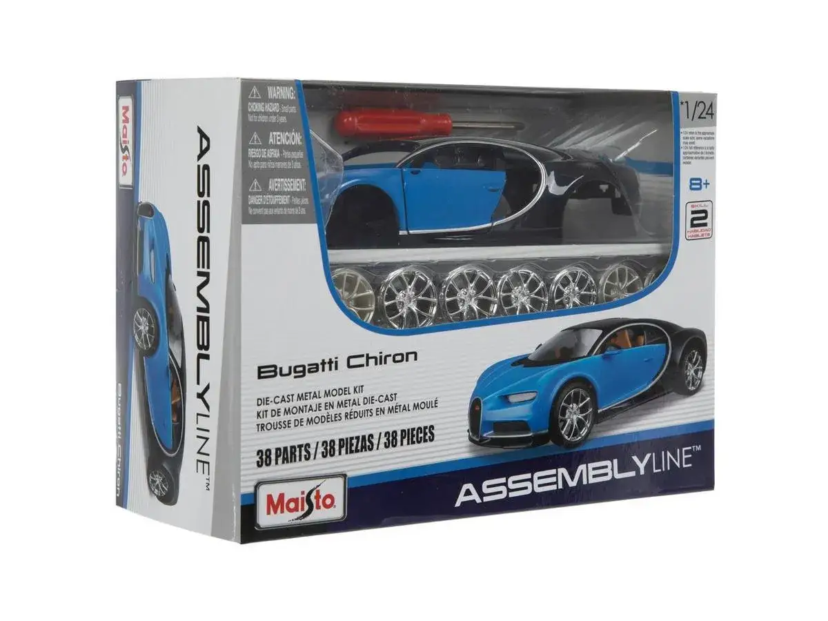 Zestaw do samodzielnego montażu Bugatti Chiron zabawka, model metalowy 1:24, 38 części.