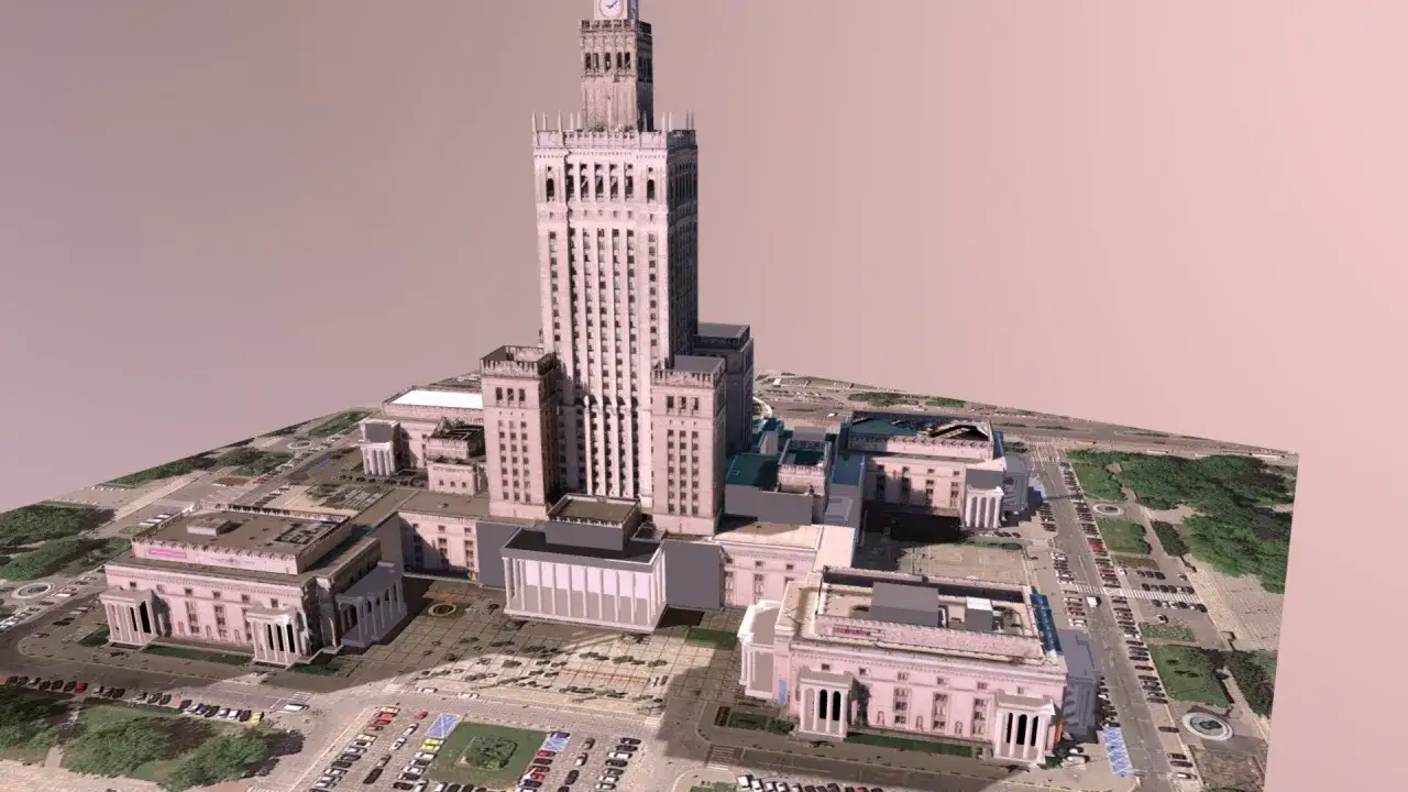 Model 3D Pałacu Kultury i Nauki w Warszawie. Wyobraź sobie, jak by to było, gdybyś m&oacute;gł buduj z cegły pałac kultury!